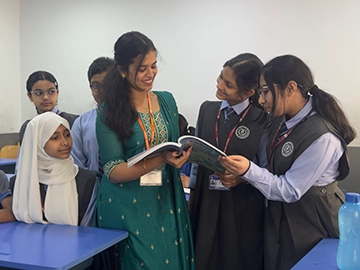 Classroom lesson showing Kuwait middle school curriculum in action.